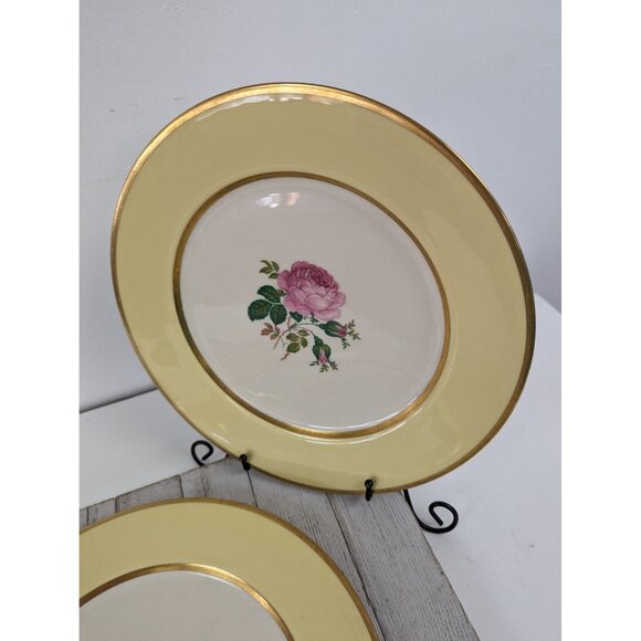 FL11 Yellow Dinner Plates Set of 2 California Gold Flintridge Sylvan China - Picture 3 of 13